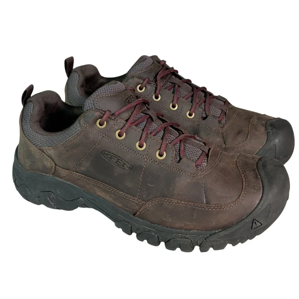 KEEN Targhee III Oxford Shoes Mens Size 12M Wide Brown Leather Hiking Sneakers